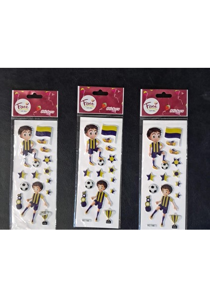 Sarı-Lacivert 3 Lü Stickers