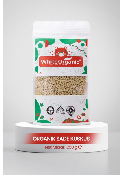 Organik Sade Kuskus 250 Gr Sütsüz+Tuzsuz+Yumurtasız
