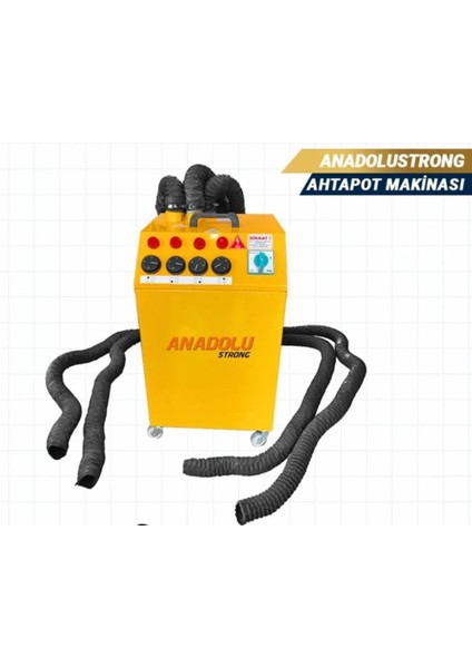 4 Kollu Sıcak Hava Ahtapot Makinası Trifaze