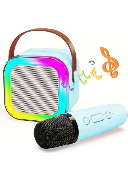 Mini Kablosuz Bluetooth Karaoke Hoparlör Kareoke Makinesi Çocuklar Için Evde Karaoke Seti