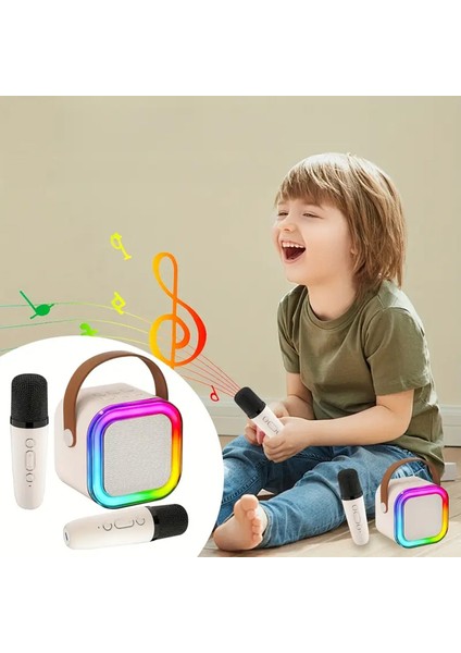 Mini Kablosuz Bluetooth Karaoke Hoparlör Kareoke Makinesi Çocuklar Için Evde Karaoke Seti