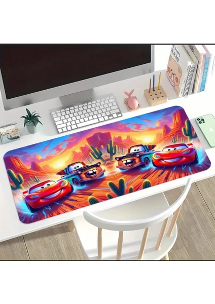 70X30 cm Arabalar Çizgi Film Temalı Kaydırmaz Taban Speed Yüzey Oyuncu Mouse Pad Gaming