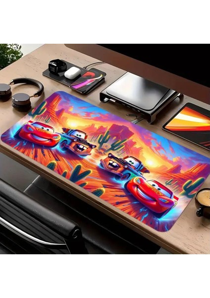 70X30 cm Arabalar Çizgi Film Temalı Kaydırmaz Taban Speed Yüzey Oyuncu Mouse Pad Gaming