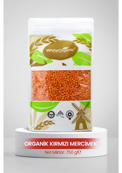 Organik Kırmızı Mercimek 750 GR Yerli Organik Sertifikalı