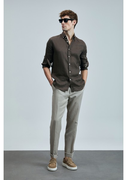 Pitaya Erkek Keten Gömlek Comfort Fit Siyah fiyatları