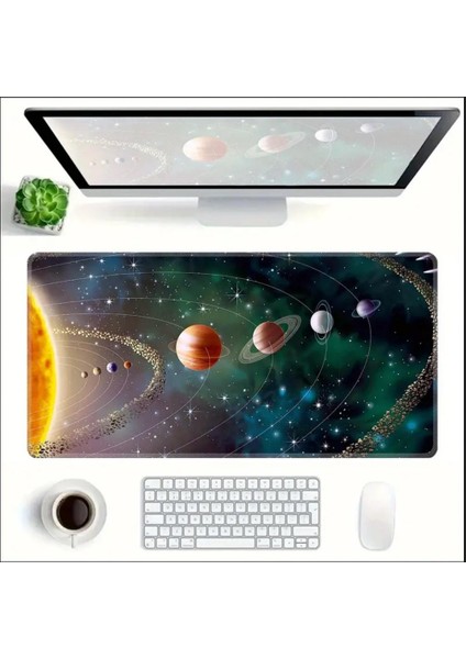 70X30 cm Güneş Sistemi Temalı Kaydırmaz Taban Speed Yüzey Oyuncu Mouse Pad Gaming
