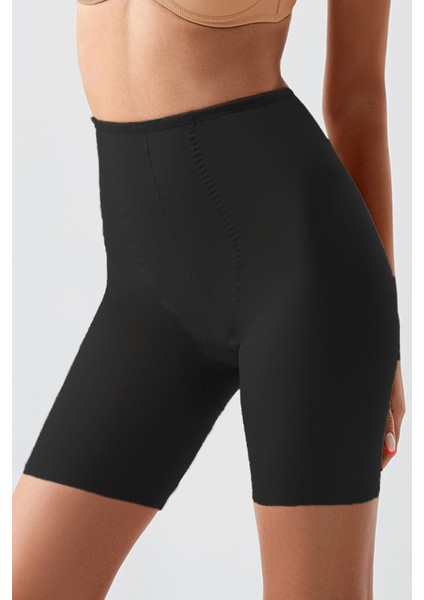 Kadın Korseli Şort Siyah Yüksek Bel Toparlayıcı Dikişsiz Ince Korse New Bra Özel Koleksiyon 369602