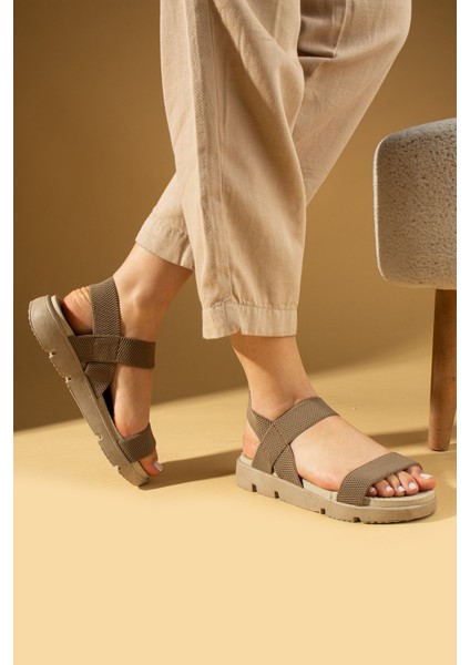 Rahat Taban Lastik Bantlı Kadın Sandalet 020-740-25 modelleri