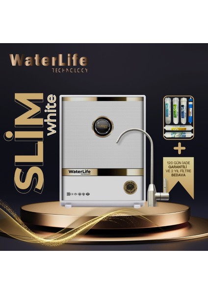 WATERLIFE Technology – Slim White Pompasız (13 Aşama + pH + Mineral + Alkali)