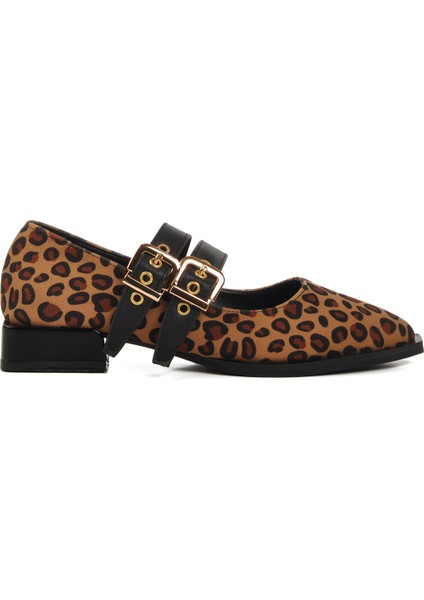 Taba Leopaer Desenli Kemerli Kadın Babet 458324 Z