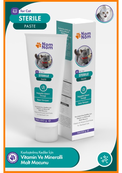 Sterile Paste 100 gr – Kısırlaştırılmış Kedilere Uygun Vitamin Destekli Macun