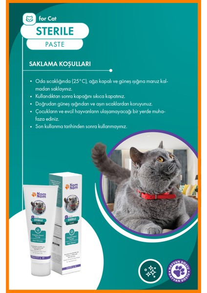 Sterile Paste 100 gr – Kısırlaştırılmış Kedilere Uygun Vitamin Destekli Macun