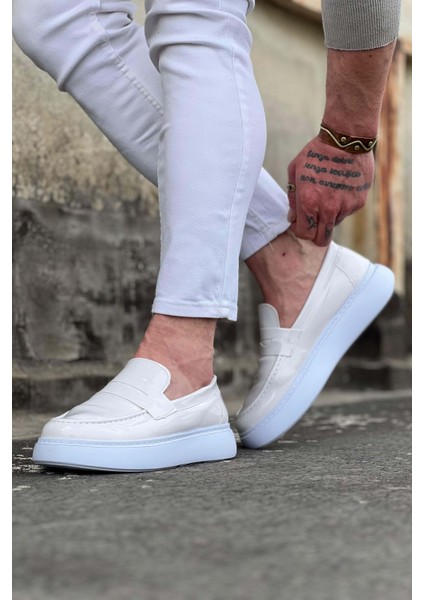 WG161 Beyaz Rugan Erkek Casual Ayakkabı