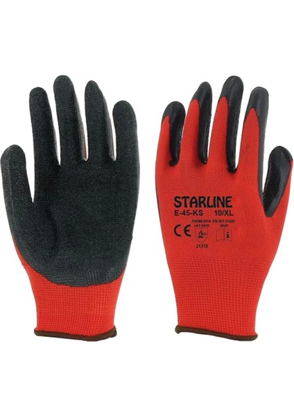 E-45 Lateks Kaplamalı Tırtıklı İş Eldiveni Yüksek Kavrama Dayanıklı ve Konforlu Kullanım