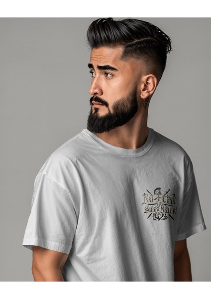 Spartan Savaşçı Sırt Baskılı Oversized Tişört