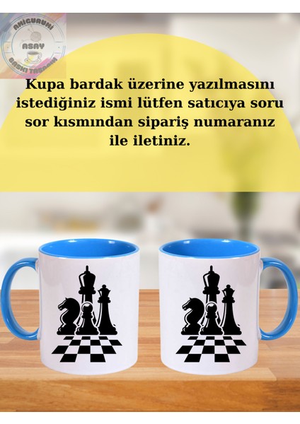 Satranç Temalı Kişiye Özel Kupa Renkli Bardak modelleri