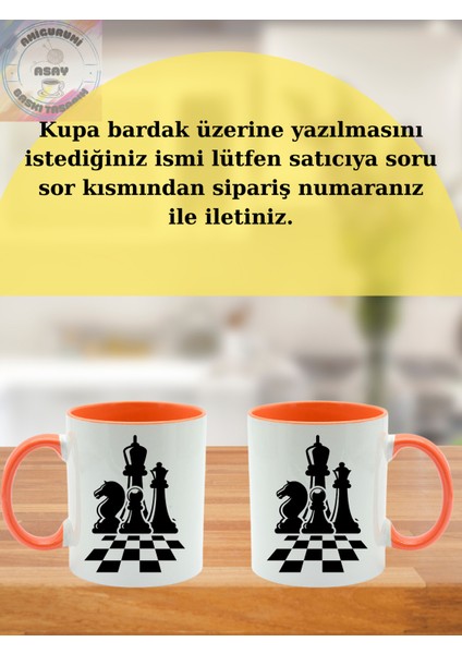 Satranç Temalı Kişiye Özel Kupa Renkli Bardak