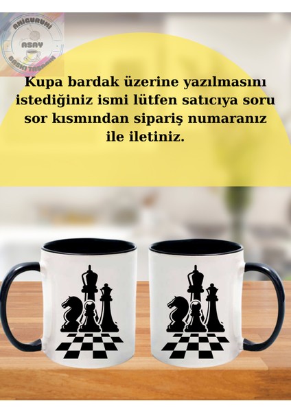 Satranç Temalı Kişiye Özel Kupa Renkli Bardak modelleri