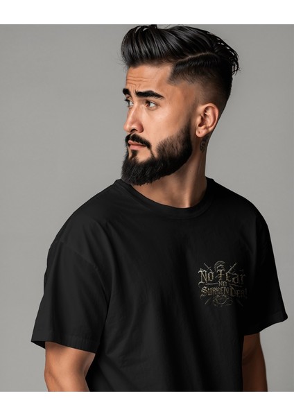 Spartan Savaşçı Sırt Baskılı Oversized Tişört