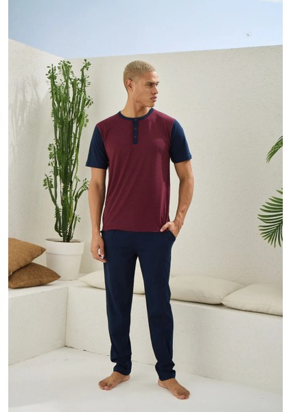 Büyük Beden Kısa Kol Erkek Pijama Takım 2205