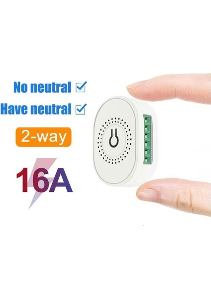 Zigbee Tuya 2 Yollu Mini Akıllı Anahtar 16A TMZ02
