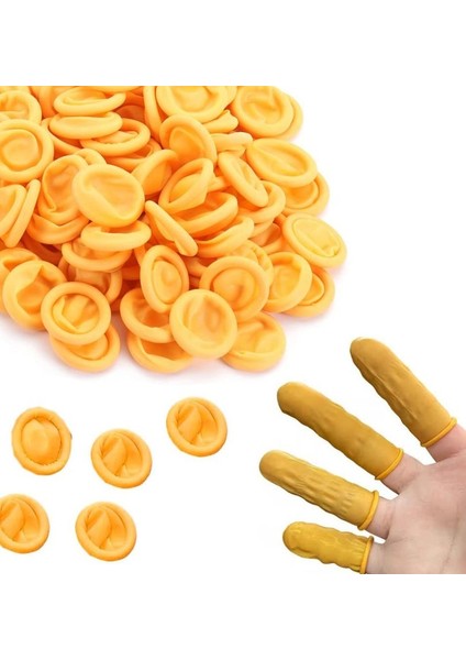 Lateks Parmak Ucu Eldiven Sarı 100 Adet