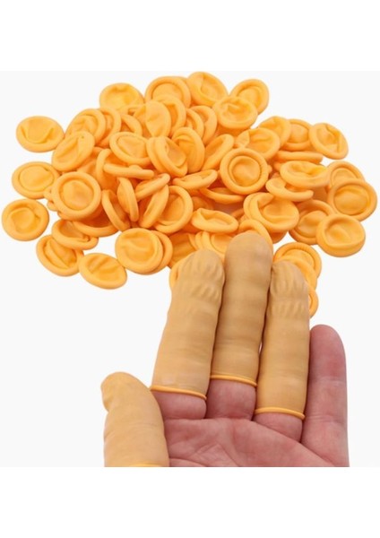 Lateks Parmak Ucu Eldiven Sarı 100 Adet fiyatları