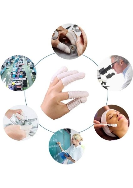 Anti-Statik Lateks Parmak Ucu Eldiven Beyaz 100 Adet modelleri