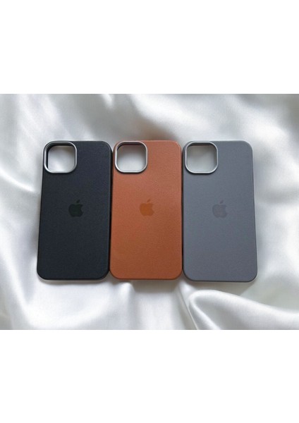 Apple iPhone 12 / 12 Pro Uyumlu Logolu Deri Görünümlü Silikon Kılıf / Kapak fırsatları