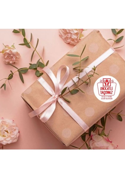 Etiket Teşekkürler Etiketi Dikkatli Taşıyınız Kargo Ambalaj Etiketi - 3X3CM 96 Adet