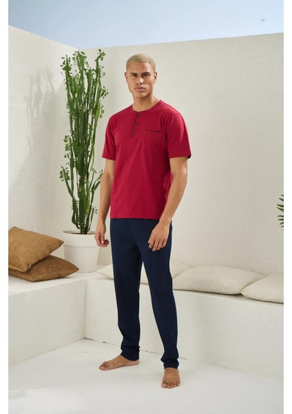Büyük Beden Kısa Kol Erkek Pijama Takım 2207