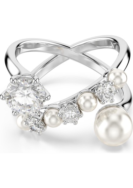 5714375 Swarovski Yüzük Matrıx:rıng Pearl Open Whıte/rhs 50