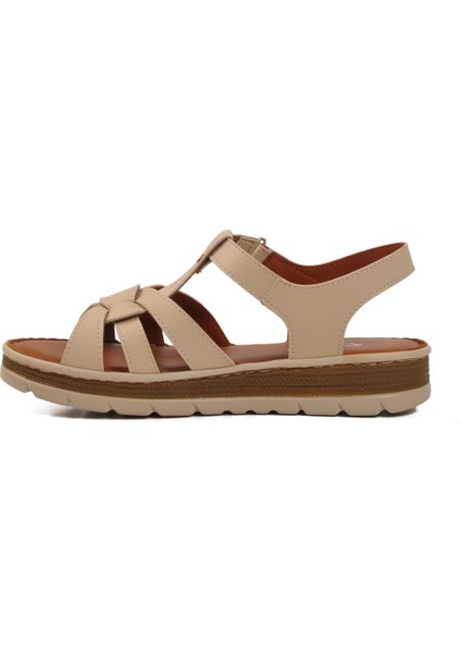 Bej Cırtlı Kadın Sandalet 492127 Z fiyatları