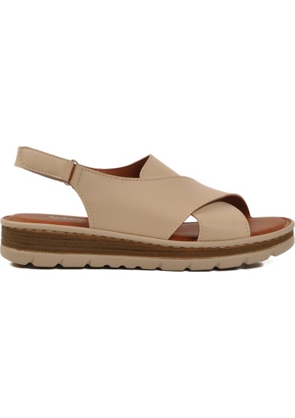 Bej Cırtlı Kadın Sandalet 492129 Z