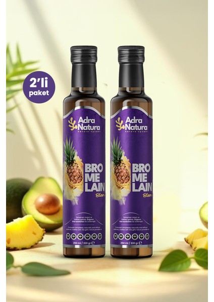 Yaz\'a Hazırlık Paketi-2x Bromelain Blend, Bromelain, Koenzim Q10 ve L-Karnitin\'li Mix, Ananas Özlü Detox Karışımı Şurubu , 2\'li Avantaj Paketi