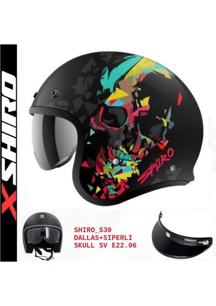 Jc Dallas Skull Açık Kask
