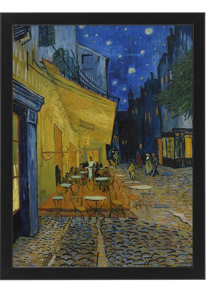 “kafe Terasta Gece: Paris’in Işıltısı” Klasik Kafe Terasta Gece Tablosu