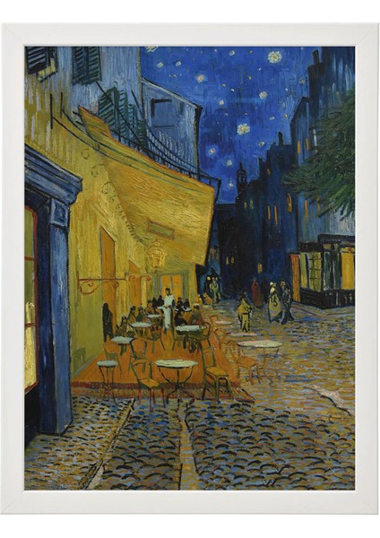 “kafe Terasta Gece: Paris’in Işıltısı” Klasik Kafe Terasta Gece Tablosu