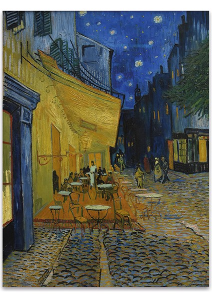 “kafe Terasta Gece: Paris’in Işıltısı” Klasik Kafe Terasta Gece Tablosu