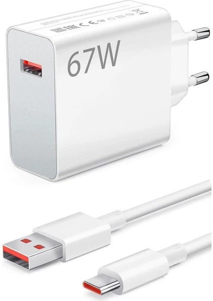 Honor 60 Uyumlu Şarj Aleti Type-C 33W-67W Hızlı Şarj (Supercharge) Adaptörü + Kablo