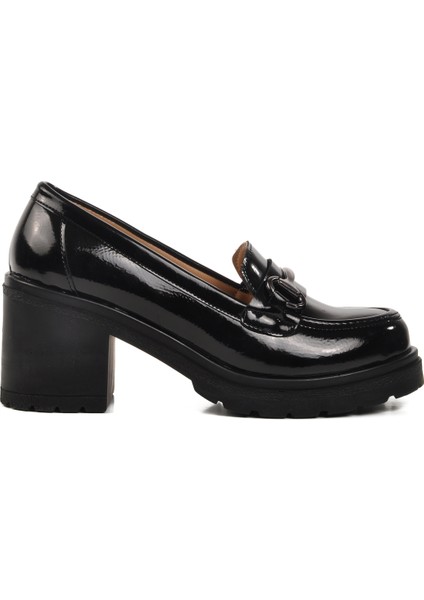 Siyah Rugan Topuklu Kadın Casual Ayakkabı 572401 Z