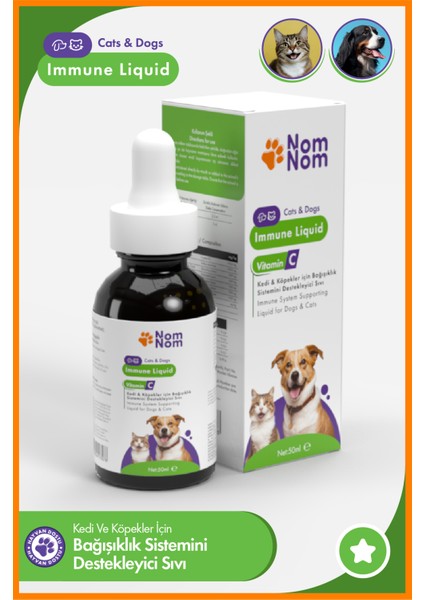 Kedi ve Köpek Immune Liquid 50 ml – Sıvı, C Vitaminli
