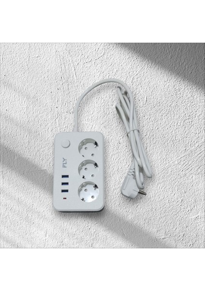 3lü USB Priz 2.1A 3 Adet USB Şarj Çıkışı 2mt Akım Koruma Çocuk Koruması Anahtarlı