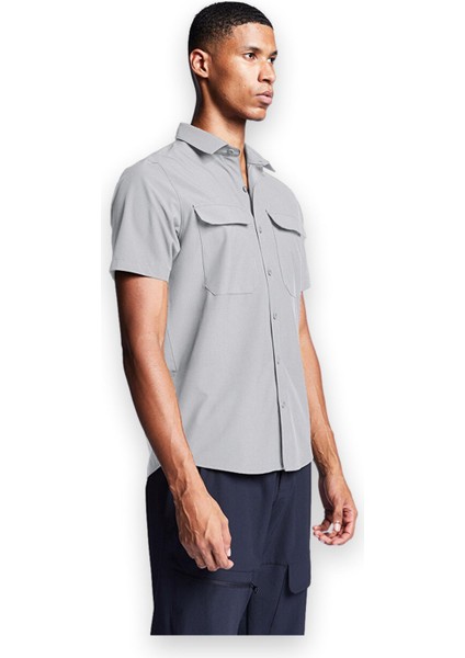 25Y-1064 Outdoor Kısa Kol Gömlek Erkek Gömlek modelleri