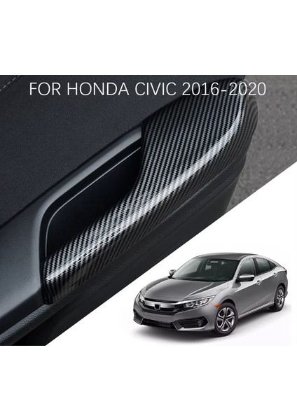 Honda Civic Fc5 Fk7 Type-R Için 2016-2021 Karbon Fiber Kapı Kol Dayama Koruyucu Kapak Trim
