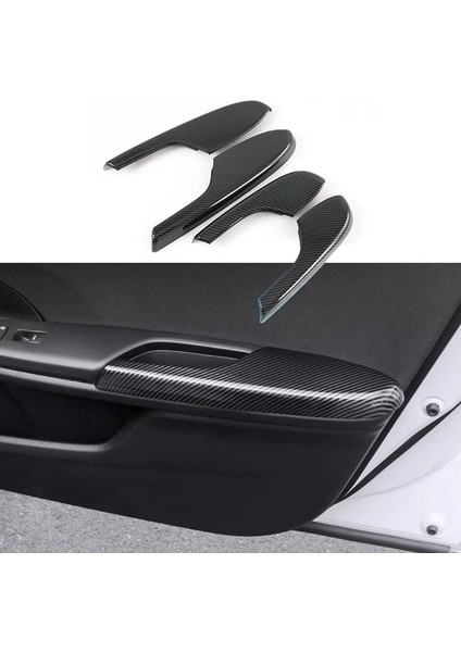 Honda Civic Fc5 Fk7 Type-R Için 2016-2021 Karbon Fiber Kapı Kol Dayama Koruyucu Kapak Trim