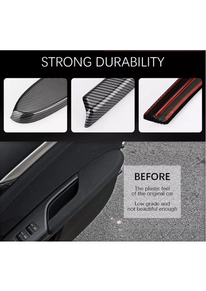 Honda Civic Fc5 Fk7 Type-R Için 2016-2021 Karbon Fiber Kapı Kol Dayama Koruyucu Kapak Trim