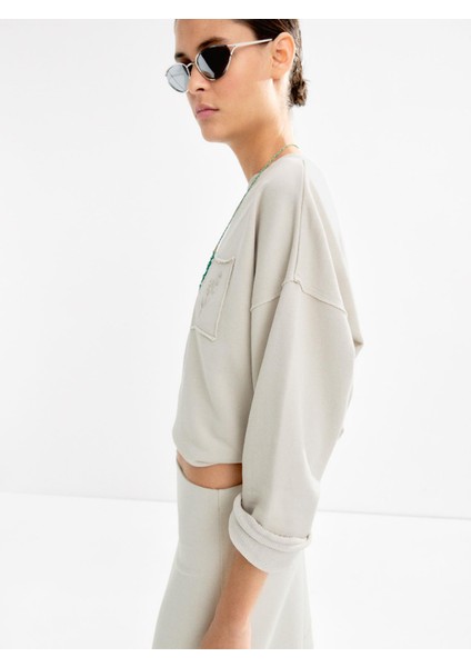 Pamuklu Işlemeli Sweatshirt fırsatları