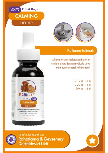 Kedi ve Köpek Calming Liquid 50 ml – Damla,