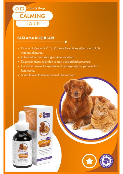 Kedi ve Köpek Calming Liquid 50 ml – Damla,